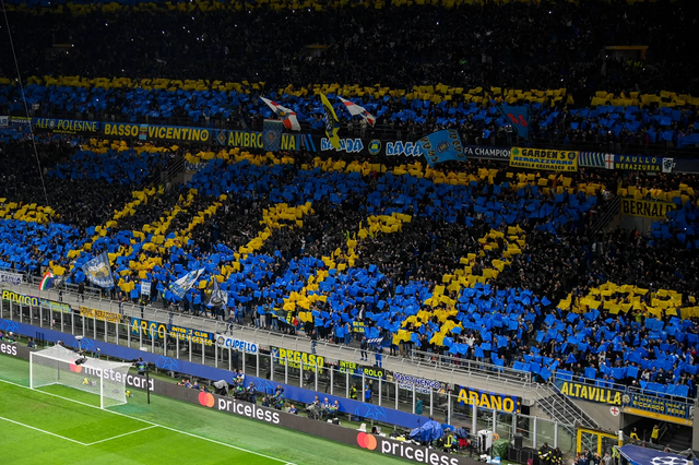 Oprawa FC Barcelona Inter kibice Nerazzurri